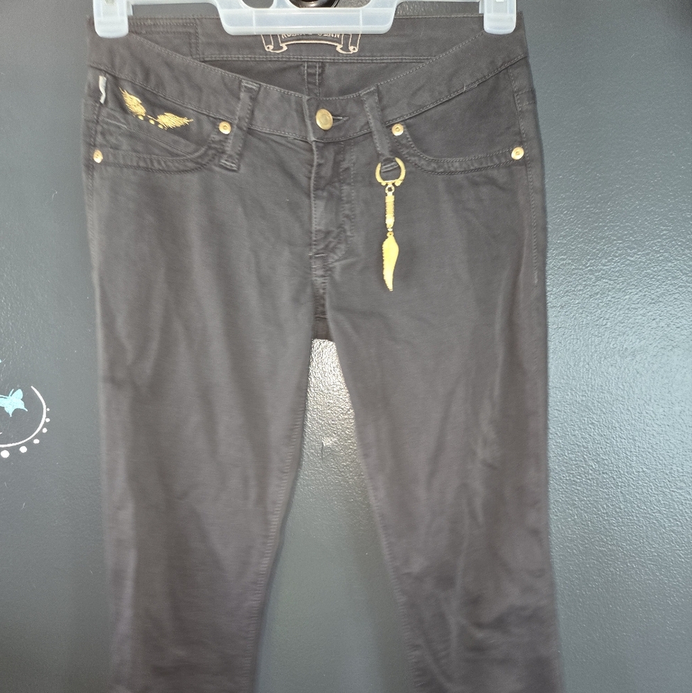 Robin's Jean Women's Skinny Jeans - Black with Gold Accents